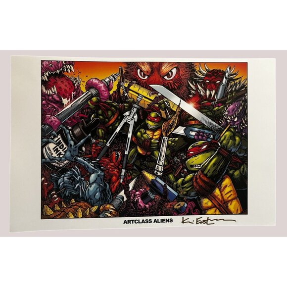 Teenage Mutant Ninja Turtles TMNT Signed Art Print 11x17 Kevin Eastman - Picture 1 of 3